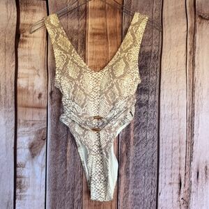 Toluca Swimsuit One Piece Artemis Reptilia Snake Print Resort Summer Small NWT